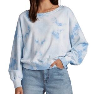 new Billabong Blue Tie Dye Lazy Way Sweatshirt US L